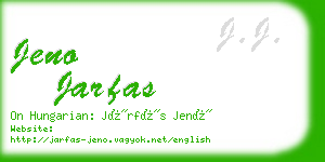 jeno jarfas business card